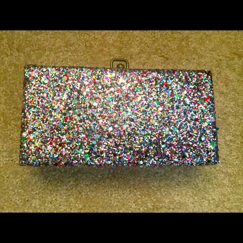 RESERVED - Pair (2) of JCREW glitter clutch NWT